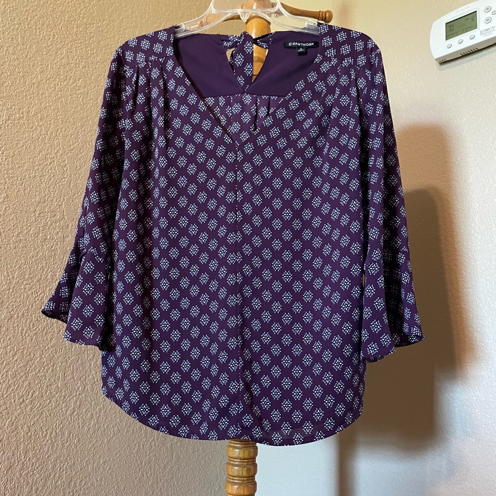 41 Hawthorn Purple Geometric Blouse